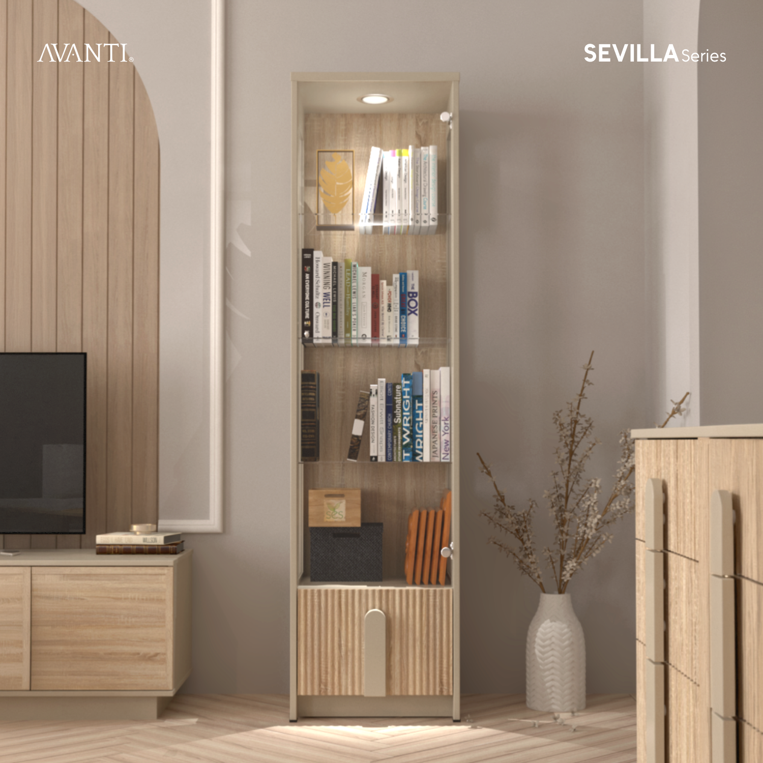 Sevilla LH 50_Lemari Hias_Showcase_Lemari Ruang Tamu_Lemari Dekoratif_Lemari_Avanti Furniture